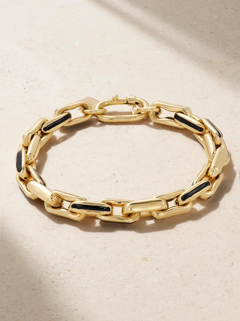 Lauren Rubinski Small 14k 黄金搪瓷手链