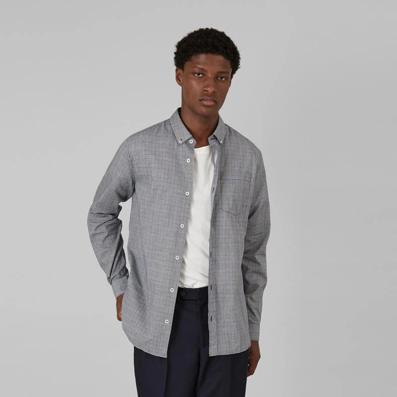 L'Exception Paris Prince of Wales Chequered Shirt in Japanese cotton Grey L'EXCEPTION PARIS 1