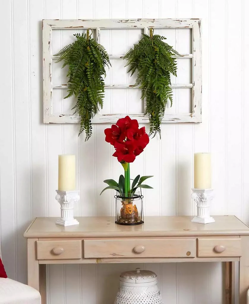 NEARLY NATURAL 28” Fern Artificial Teardrop (Set of 2) 2