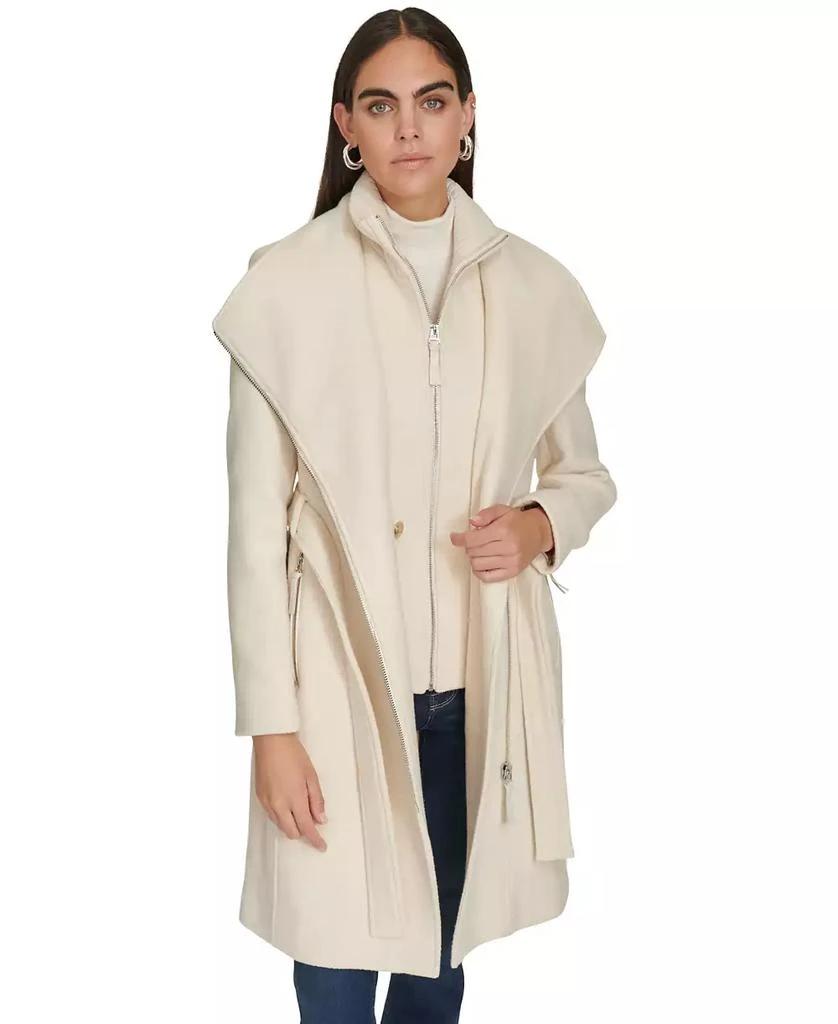 Calvin Klein Womens Wool Blend Belted Wrap Coat, Created for Macys 4