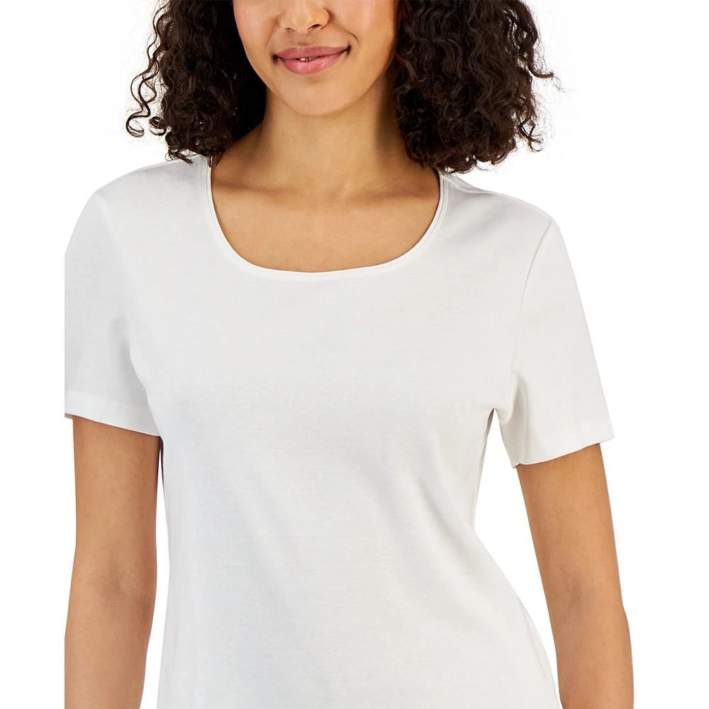 Karen Scott Petite Cotton Scoop-Neck Top, Created for Macy's 3