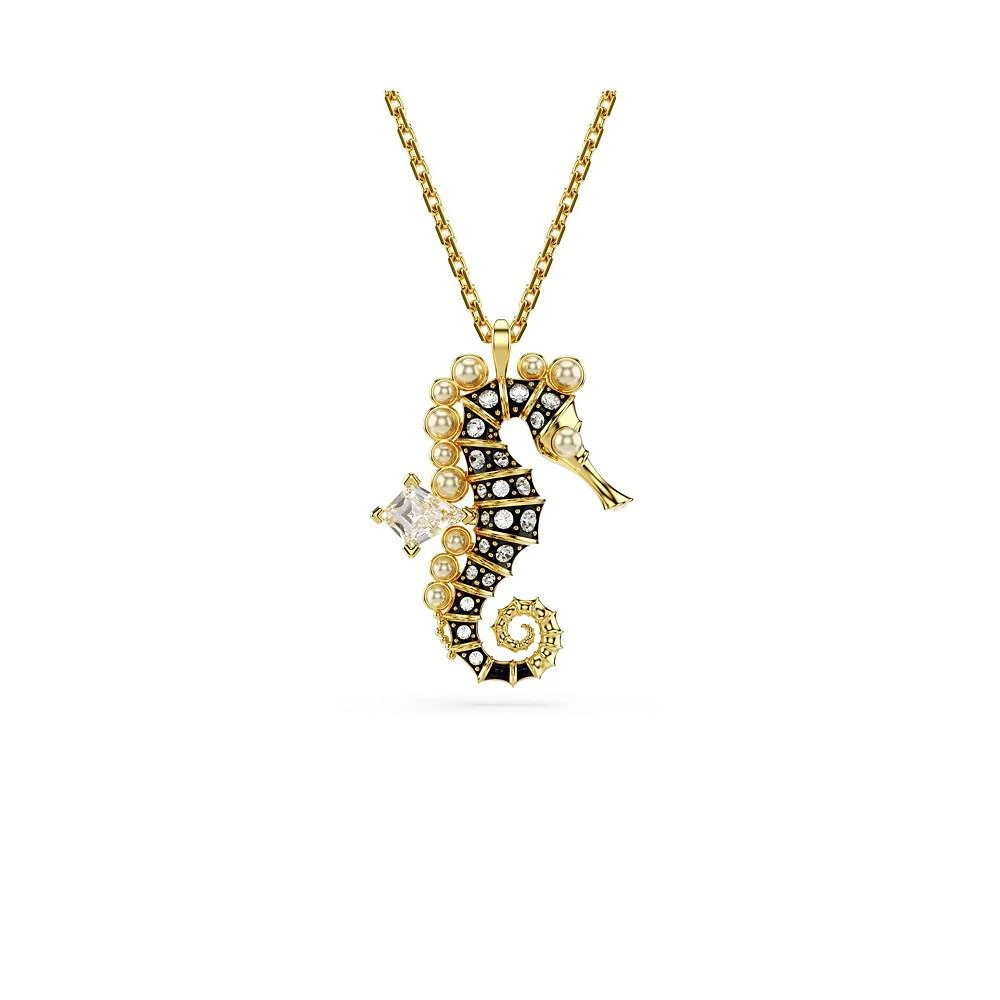 Swarovski Crystal Swarovski Imitation Pearls, Seahorse, Blue, Gold-Tone Idyllia Pendant Necklace 1