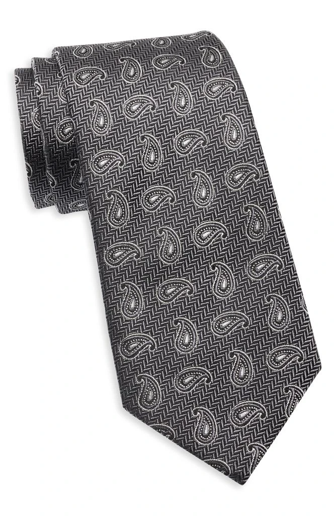 Duchamp Paisley Print Silk Tie