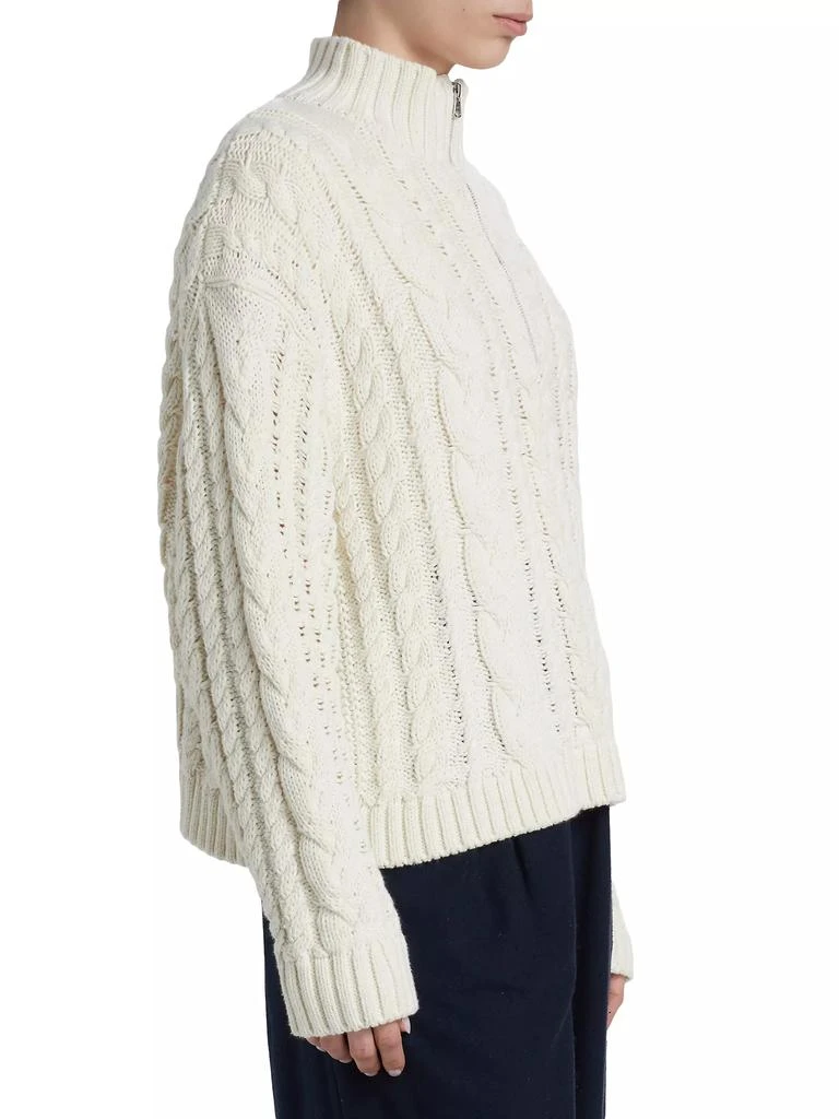 Jenni Kayne Cotton Cable-Knit Zip Sweater 4