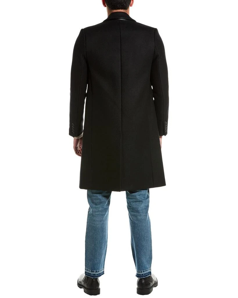 The Kooples Leather-Trim Wool-Blend Trench Coat 2