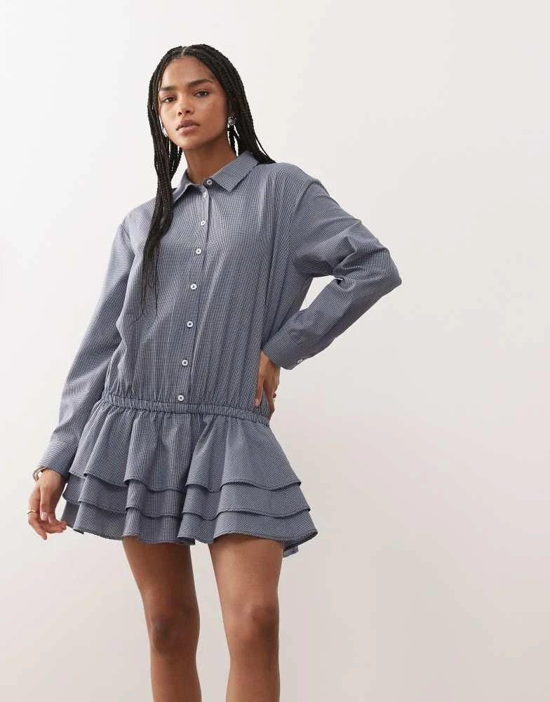 Shop COLLUSION gingham shirt dress in blue on Sale at BeyondStyle  Get 71%  Off COLLUSION gingham shirt dress in blue with Limited-Time Flash Deals,  Exclusive Discounts, and Special Offers. Enjoy Unbeatable