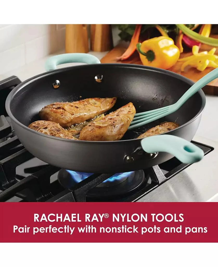 Rachael Ray Nonstick Bakeware Cookie Pan Set, 5-Pc., Gray with Red Silicone Grips 8