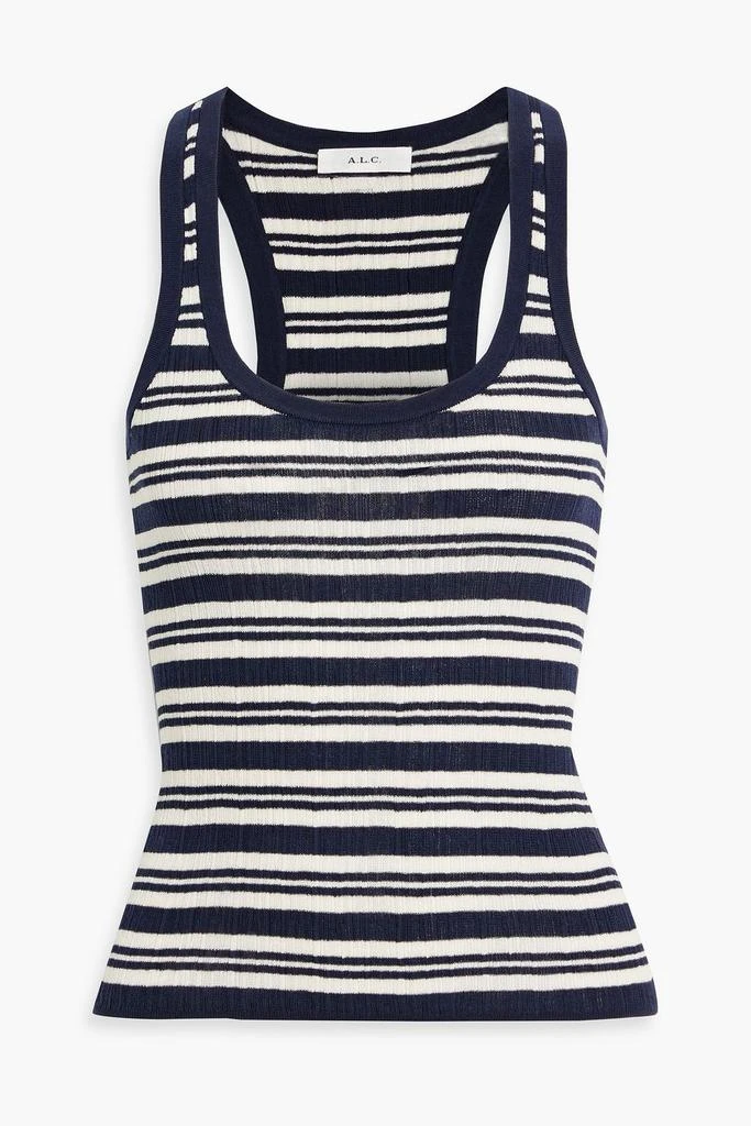 A.L.C. Iris striped ribbed cotton-blend tank 1