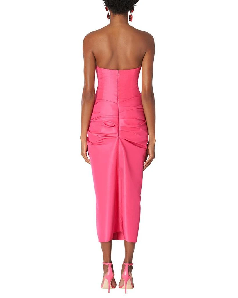 Carolina Herrera Strapless Heart Cup Gathered Waist Silk Dress 2