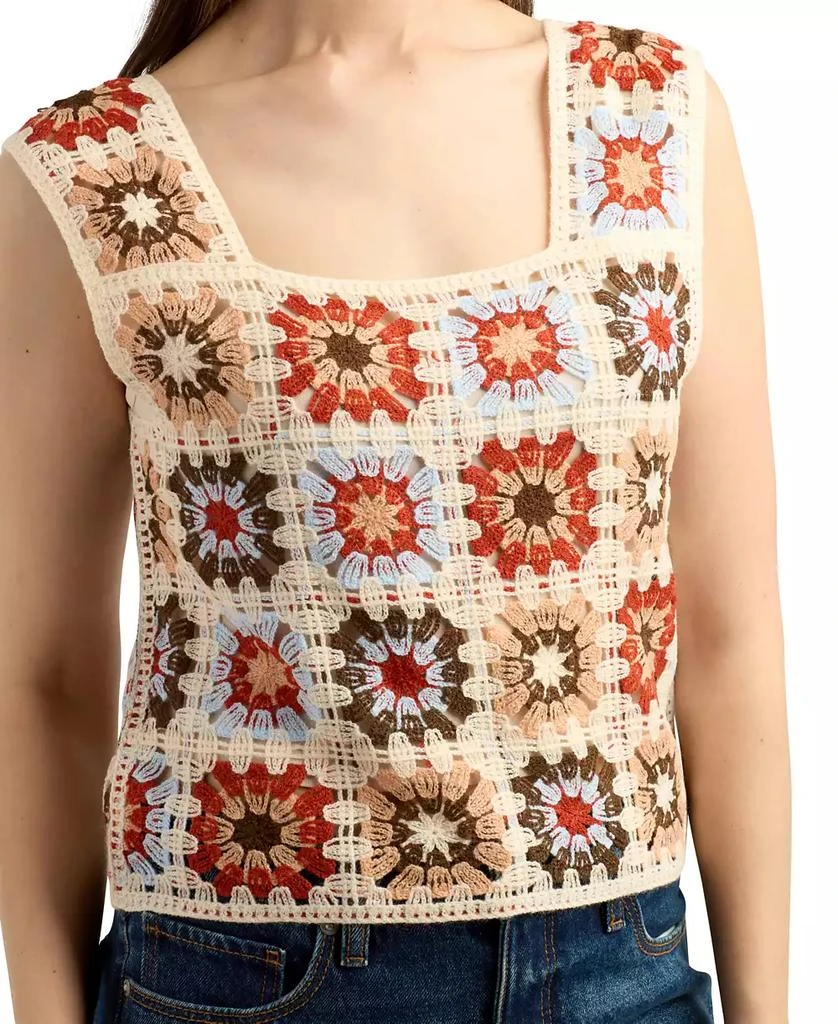 BCX Juniors' Patchwork Square Crochet Tank 3
