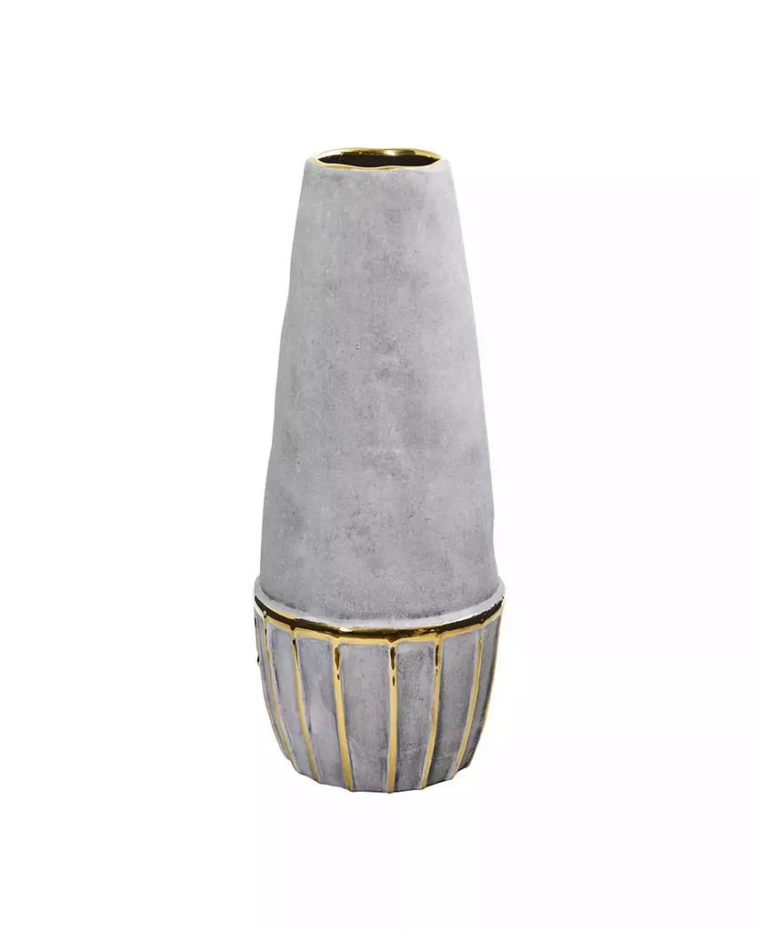 NEARLY NATURAL 15" Regal Stone Decorative Vase with Gold-Tone Accents