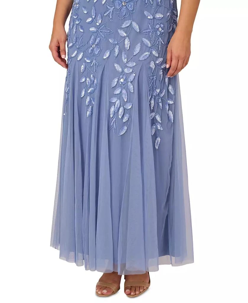 Adrianna Papell Women's Plus Floral-Design Embellished Gown 4