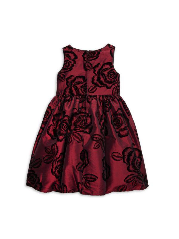 Pippa & Julie Little Girl's Flocked Floral Dress