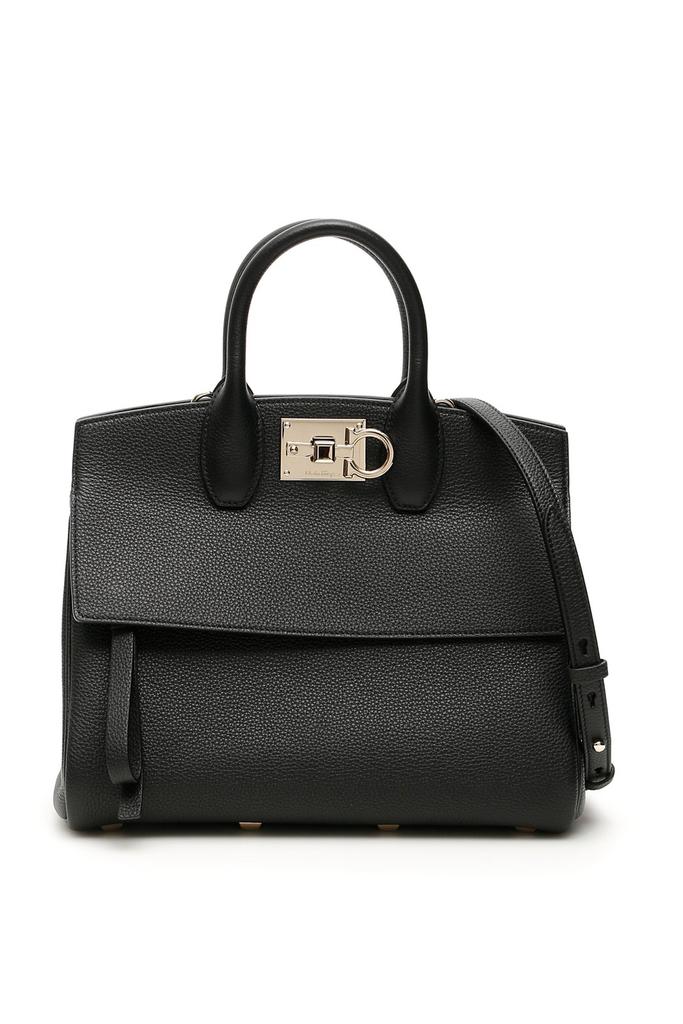 【SALVATORE FERRAGAMO】GANCINI STUDIO TOTE BAG Salvatore Ferragamo Ferragamo Studio Gancini Zipped Tote Bag