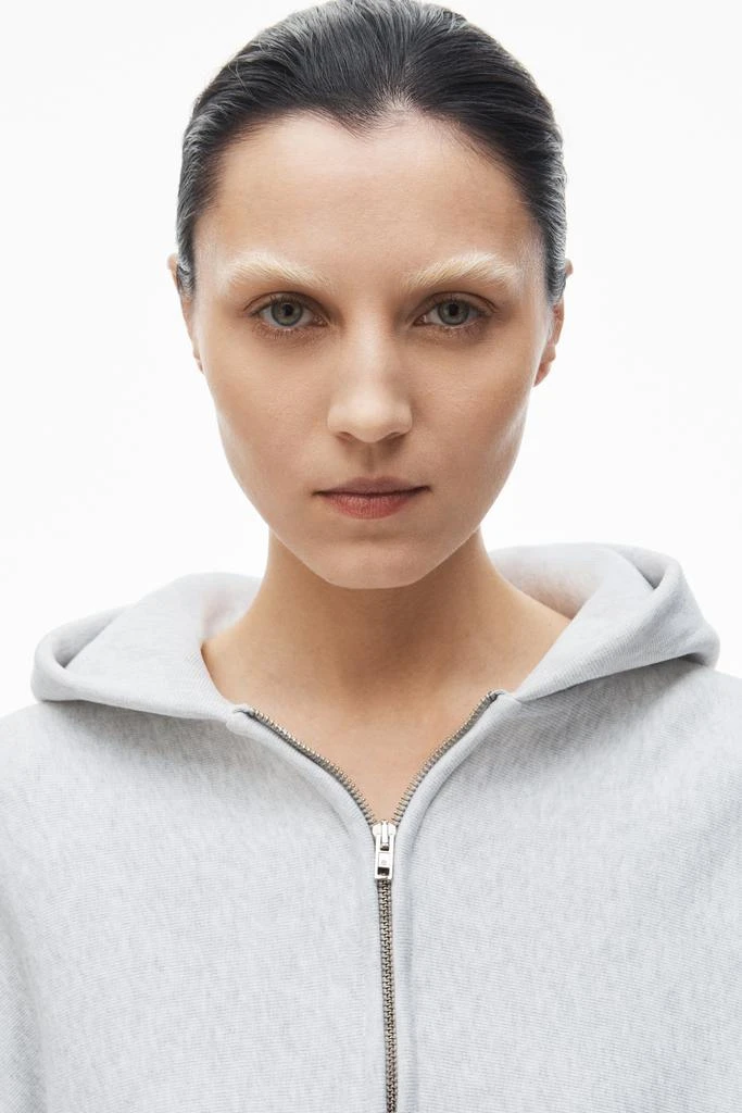 Alexander Wang cropped zip up hoodie in classic cotton terry 5