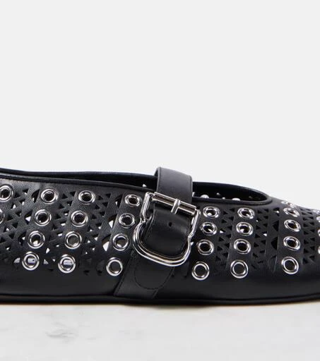 Alaïa Vienne embellished leather ballet flats 5