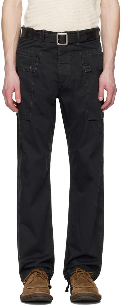 RRL Black Drawstring Cargo Pants