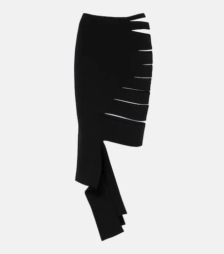 Mugler Asymmetric cutout midi skirt 1