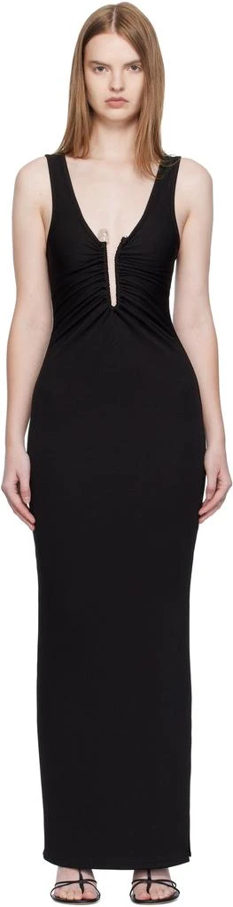 Christopher Esber Black Crystal Pin Tank Maxi Dress