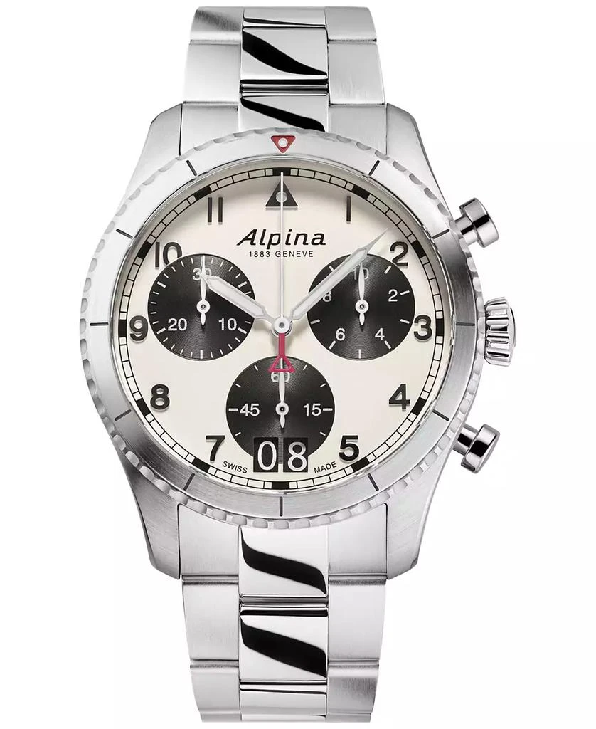 Alpina Men's Swiss Chronograph Startimer Stainless Steel Strap Bracelet Watch 41mm 1