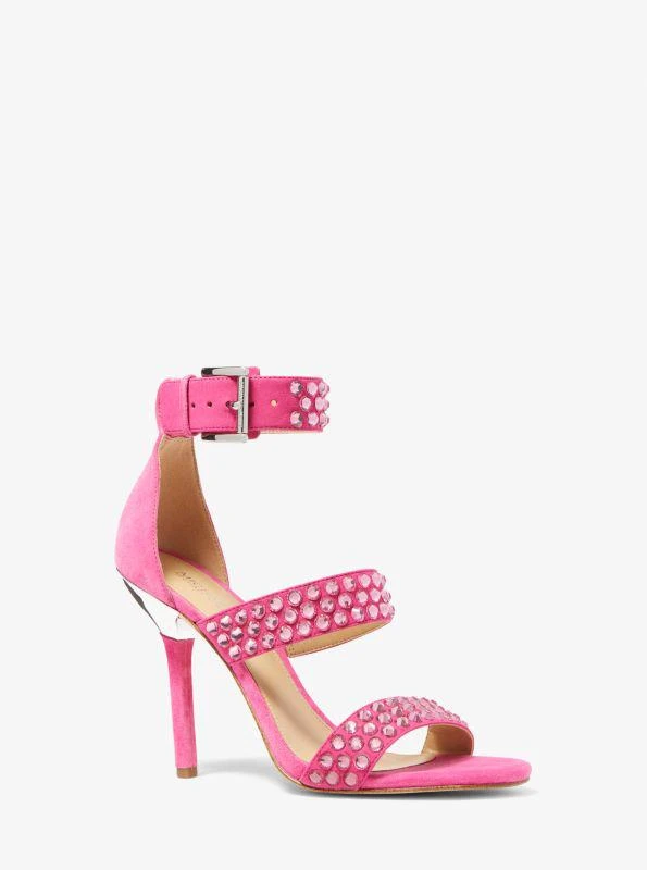 Michael Kors Amal Embellished Faux Suede Sandal 1