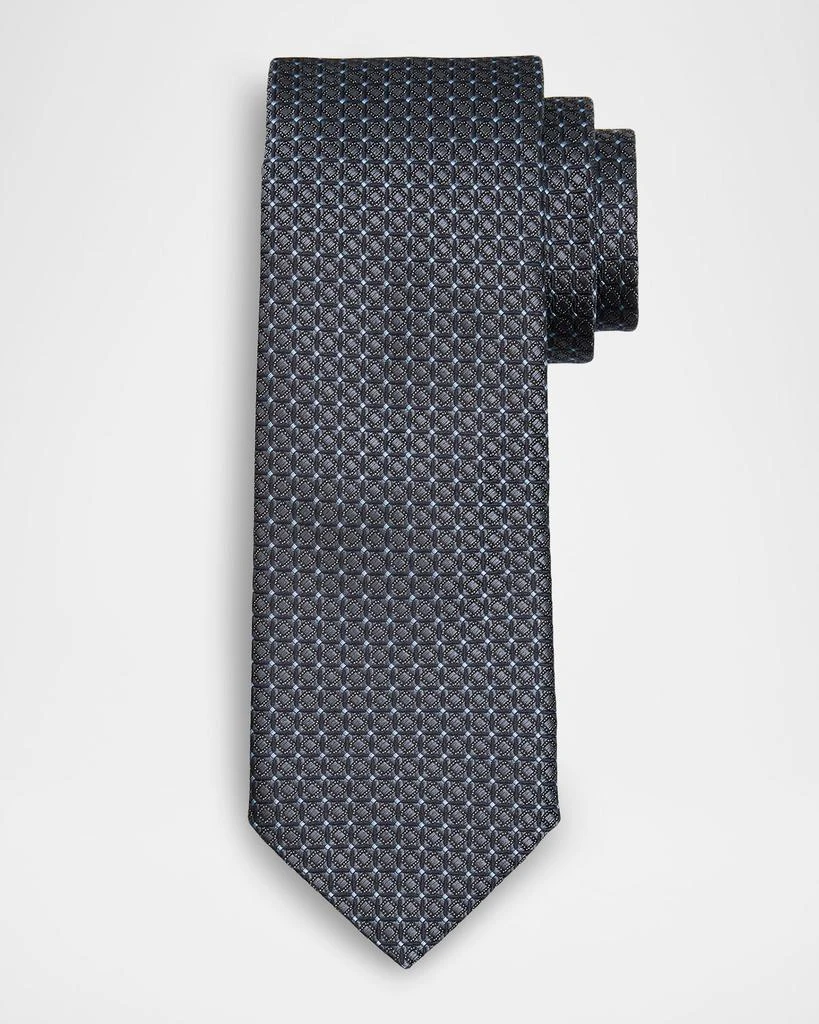 Canali Men's Micro-Box Silk Jacquard Tie 1
