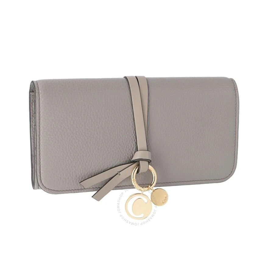 Chloe Ladies Alphabet Long Leather Wallet In Grey 1