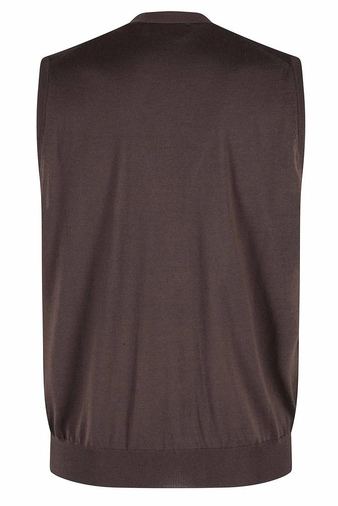 FILIPPO DE LAURENTIIS Deep V-Neck Wool Vest with Six Button Closure 2