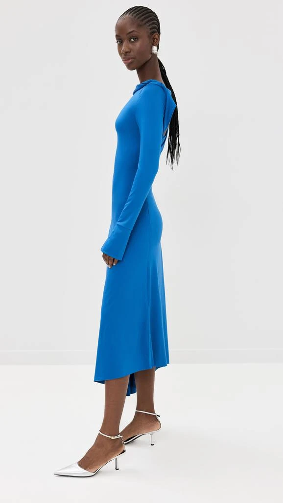 Victoria Beckham Long Sleeve Draped Jersey Midi Dress 4