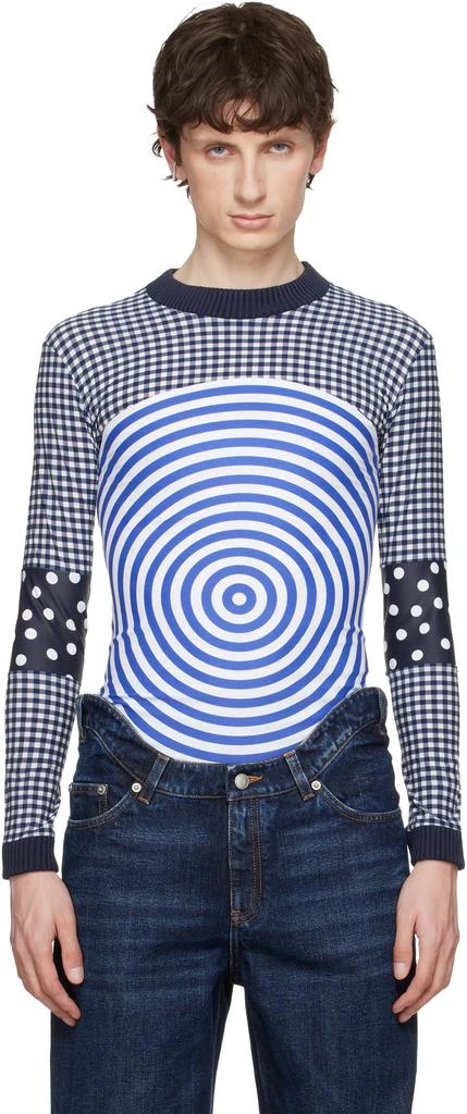 Jean Paul Gaultier Navy & White 'The Vichy & Target' Top
