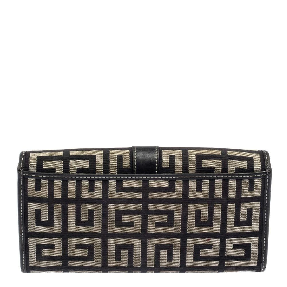 Givenchy Givenchy Black/Grey Monogram Canvas and Leather Continental Wallet 4