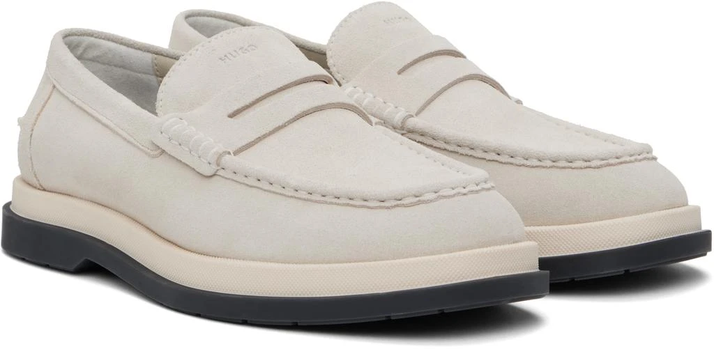 Hugo Boss Off-White Suede Loafers 4