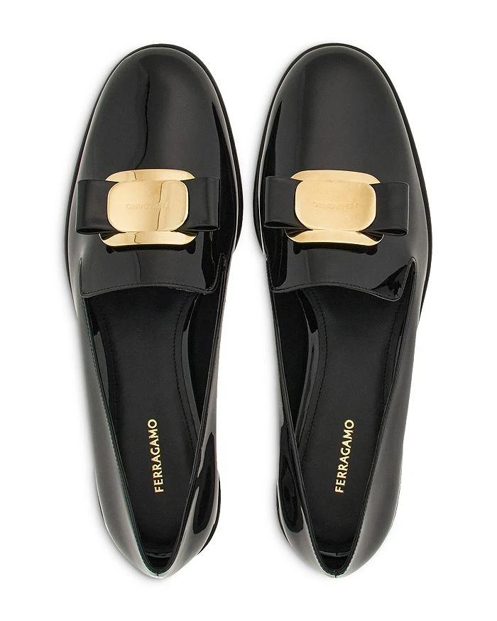 Salvatore Ferragamo Women's Bow Patent Leather Loafers 4
