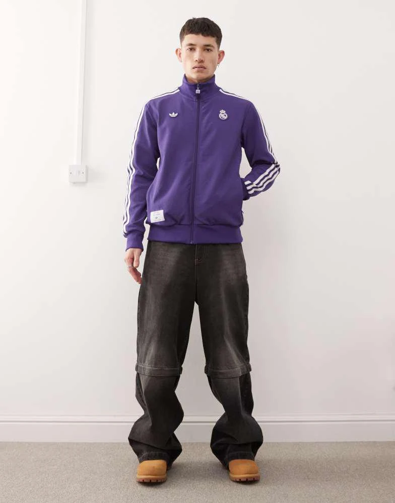 Adidas adidas Originals Real Madrid Terrace Icons Track Top in purple 3