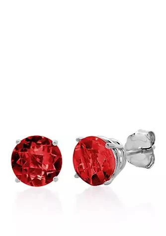Belk 
Co. 10k White Gold Garnet Stud Earrings