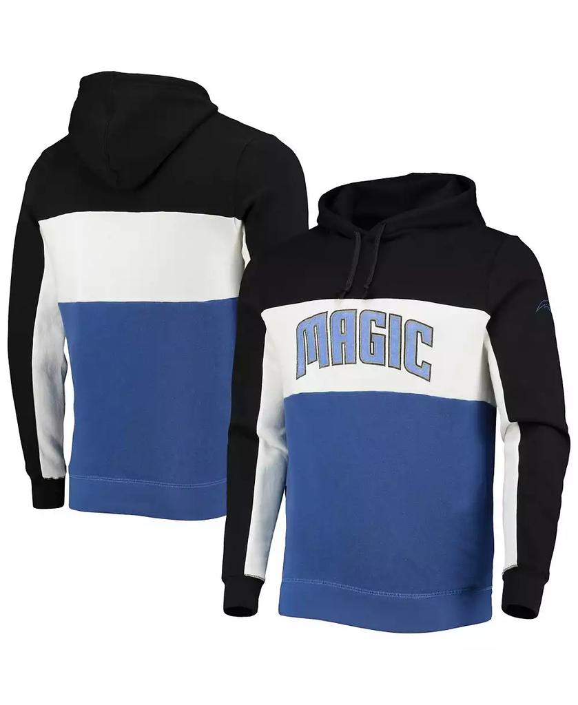 Junk Food Men's Black, White Orlando Magic Wordmark Colorblock Fleece Pullover Hoodie