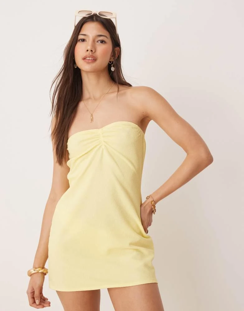 Dippin' Daisy's Dippin Daisys bandeau mini beach dress in baby yellow 1