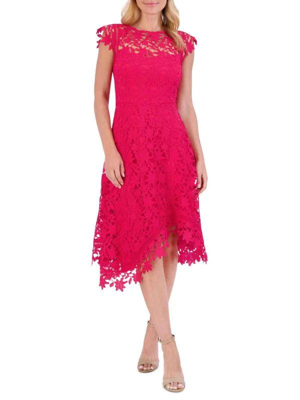 Eliza J Asymmetric Lace Mididress 1