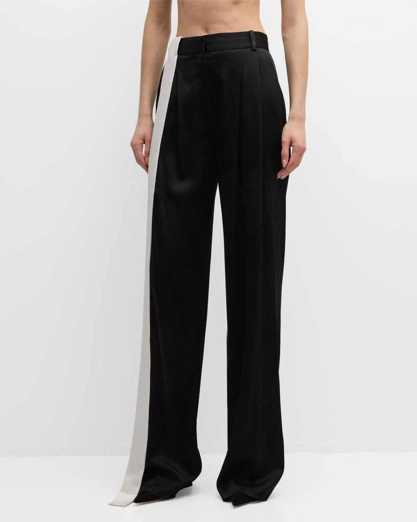 Hellessy Stahl Mid-Rise Contrast Ribbon Wide-Leg Pants 2