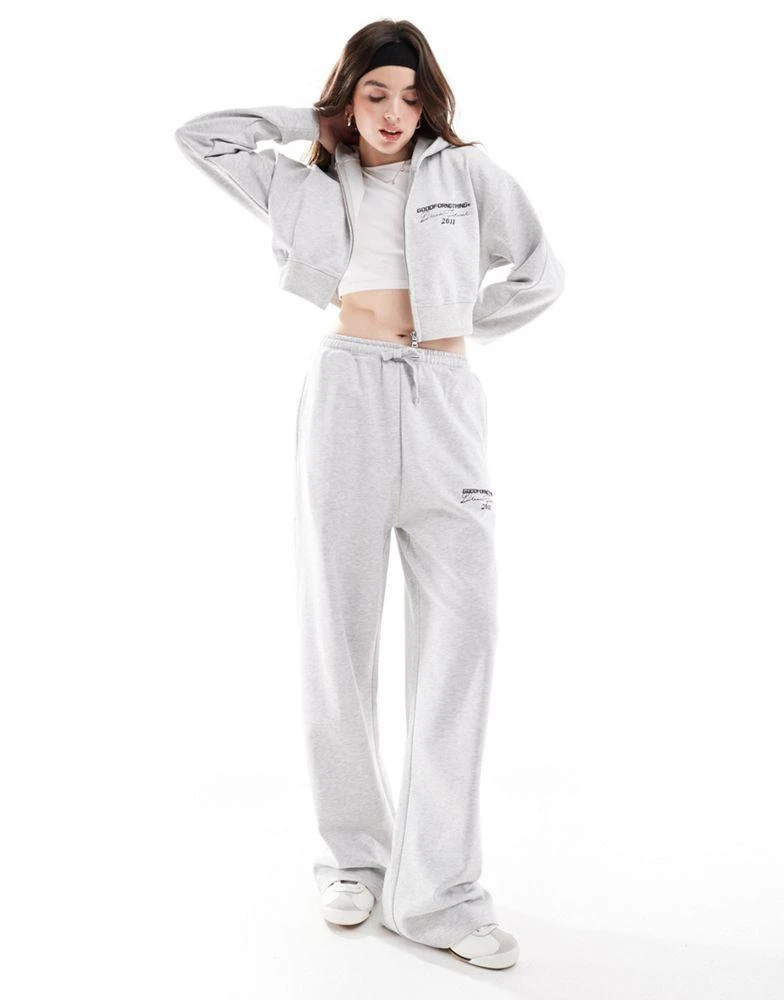 Good For Nothing Good For Nothing co-ord zip through hoodie in grey marl 2