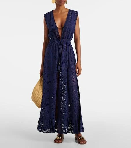 MELISSA ODABASH Tessa  broderie anglaise cotton beach dress 2