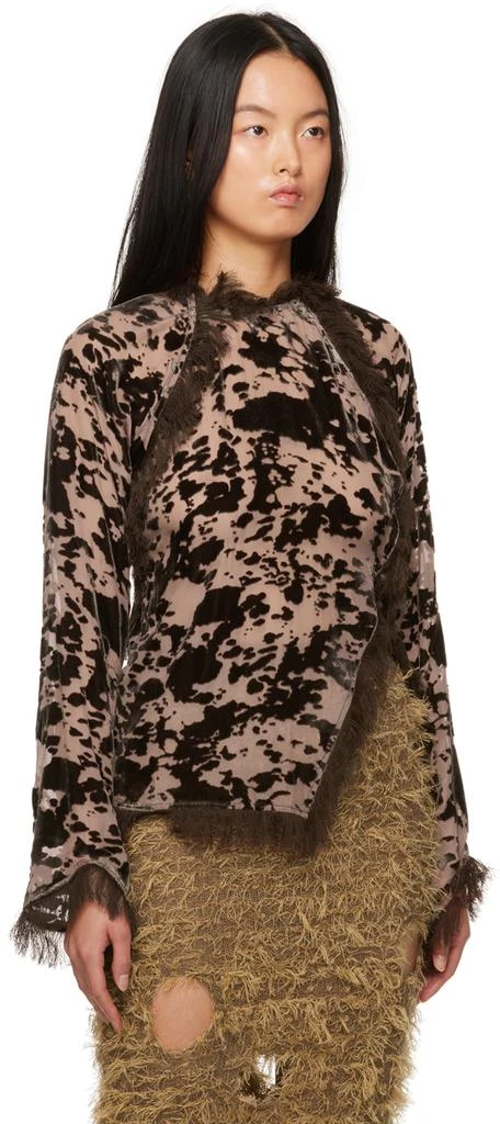 Acne Studios Brown Cow Print Blouse 2