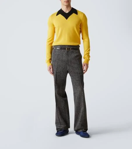 Prada Checked cotton gabardine wide-leg pants 2
