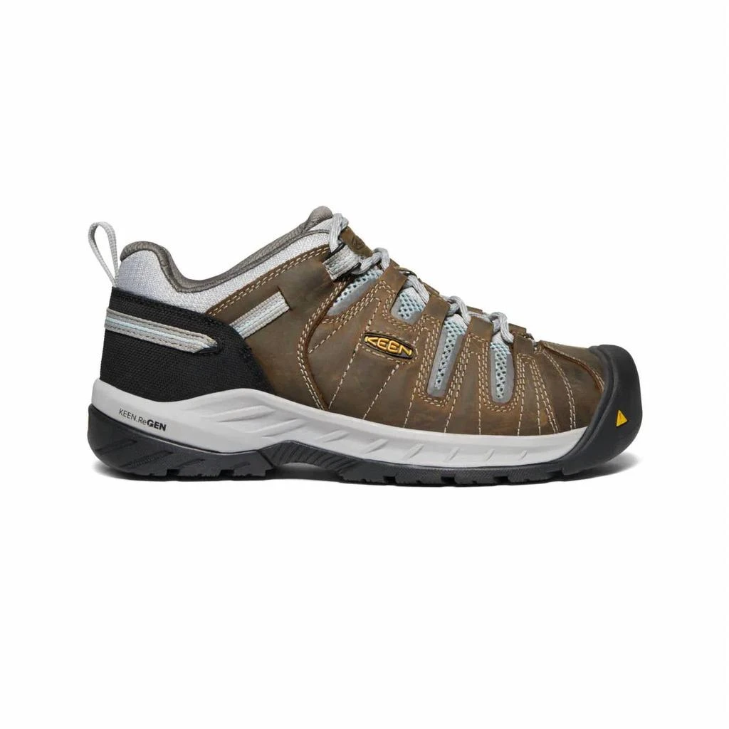 Keen Women's Flint Ii Low Steel Toe Waterproof Boots - Medium Width In Cascade Brown/surf Spray 2