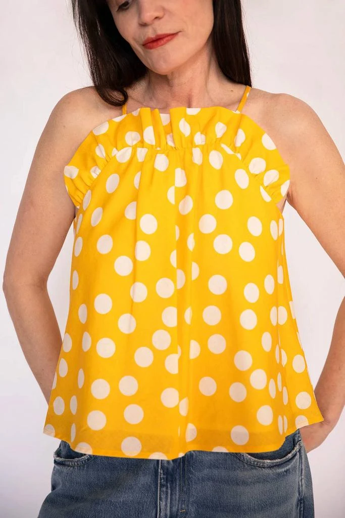 COREY LYNN CALTER Summer Ruffle Tank Top In Yellow 1