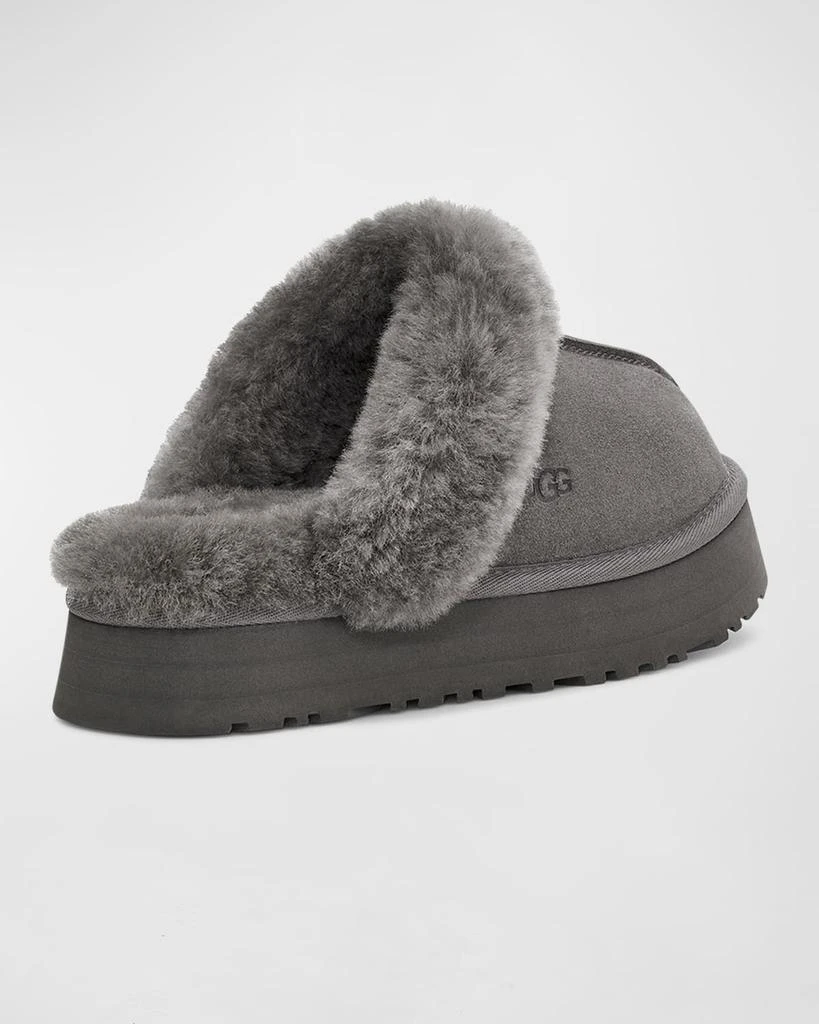 UGG Disquette Suede & Shearling Platform Slippers 6