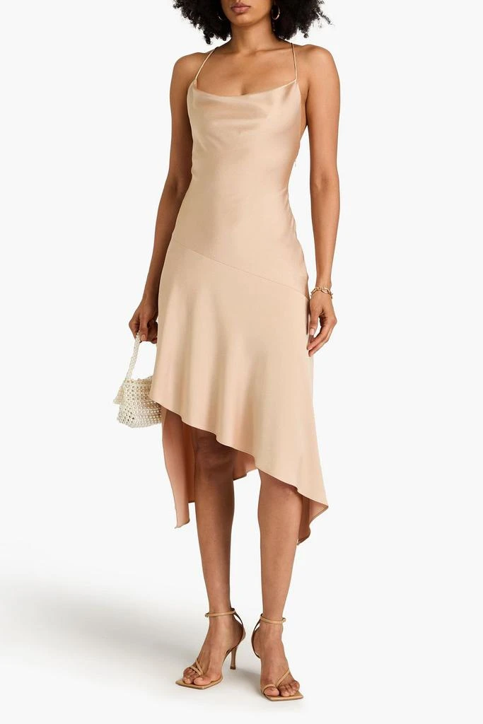 Harmony asymmetric satin-crepe midi dress  On Sale Now with Up to 65% Off  | Discover Exclusive Deals & Savings at BeyondStyle  Authentic Alice +  Olivia midi dresses|asymmetric dresses|women|clothing|dresses with  Limited-Time