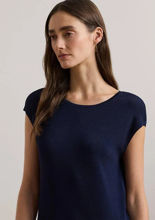 Ralph Lauren Ralph Lauren Petite Two Tone Cap Sleeve Shift Sweater Dress 3