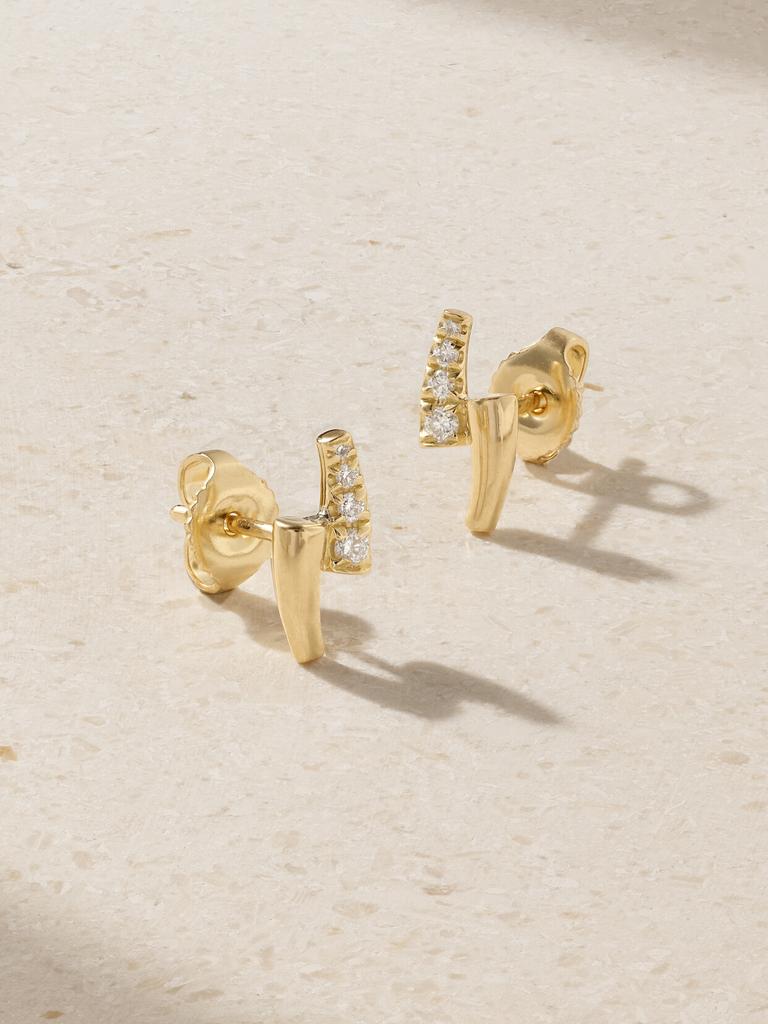 Melissa Kaye Lola 18k 黄金钻石耳钉