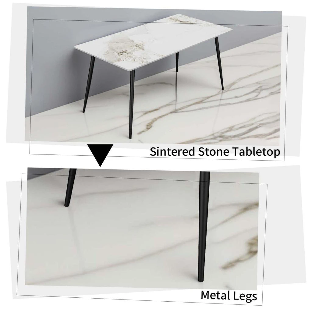 Streamdale Furniture Streamdale Sintered Stone Dining Table with 4 Chairs 4